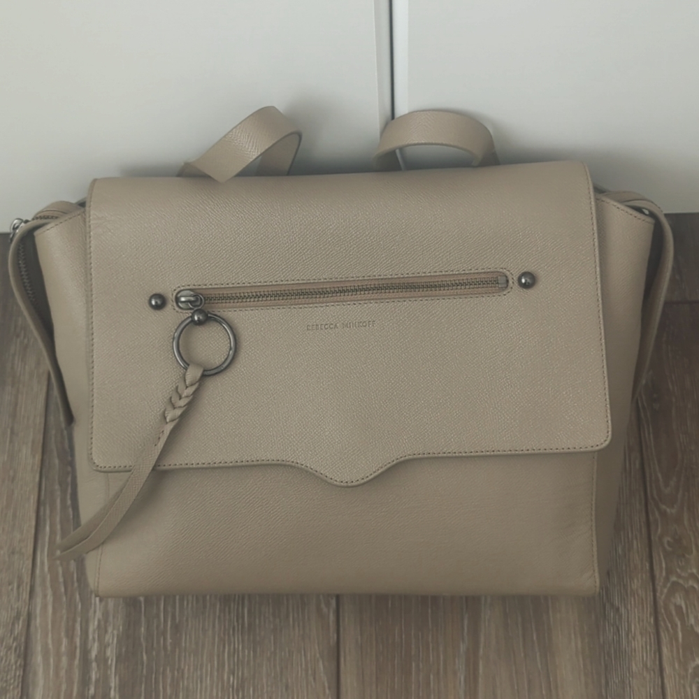 REBECCA MINKOFF | Taupe Large Gabby Messenger Bag Convertible Backpack NWOT